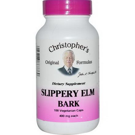 Christopher's Original Formulas, Slippery Elm Bark, 400mg, 100 Veggie Caps