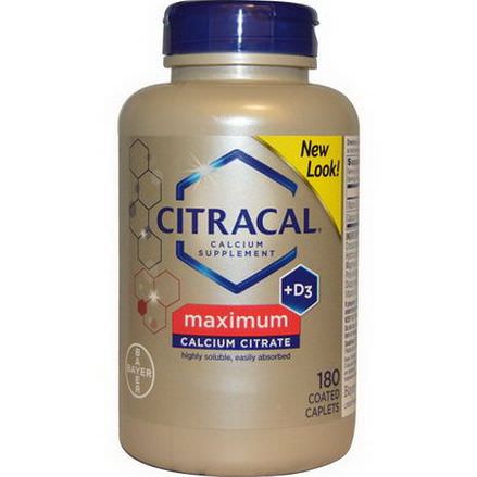 Citracal, Citracal, +D3, Calcium Citrate, Maximum, 180 Coated Caplets