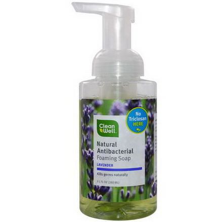 Clean Well, Natural Antibacterial Foaming Soap, Lavender 280ml