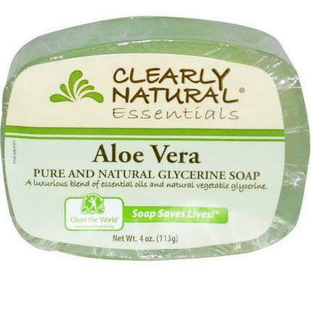 Clearly Natural, Essentials, Pure and Natural Glycerine Soap, Aloe Vera 113g