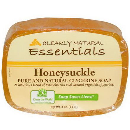 Clearly Natural, Essentials, Pure and Natural Glycerine Soap, Honeysuckle 113g