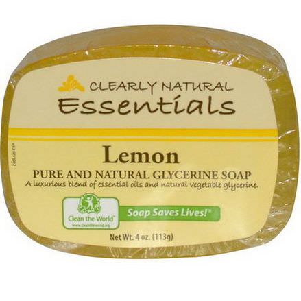 Clearly Natural, Essentials, Pure and Natural Glycerine Soap, Lemon 113g