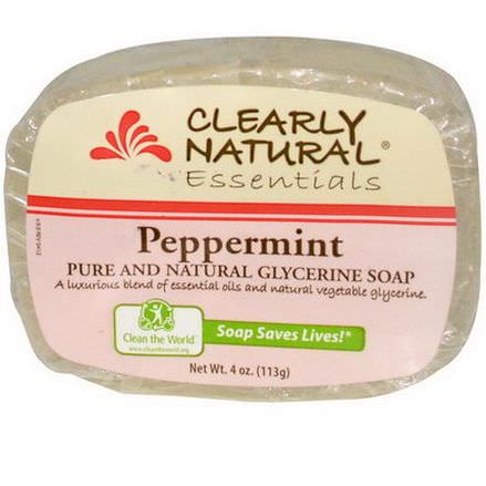 Clearly Natural, Essentials, Pure and Natural Glycerine Soap, Peppermint 113g
