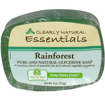 Clearly Natural, Essentials, Pure and Natural Glycerine Soap, Rainforest 113g