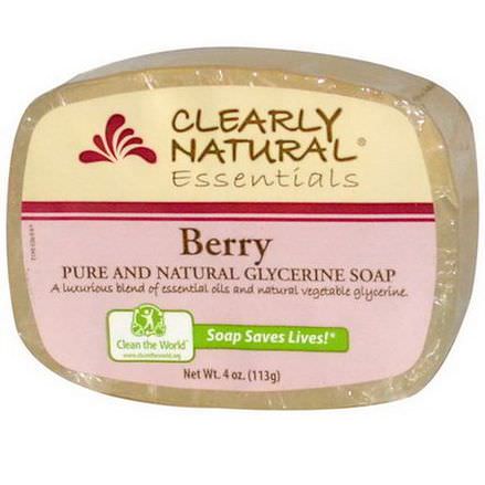 Clearly Natural, Glycerine Soap Bar, Berry 113g