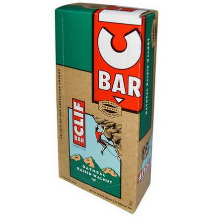 Clif Bar, Energy Bar, Oatmeal Raisin Walnut, 12 Bars 68g Each