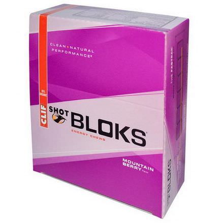 Clif Bar, Shot Bloks Energy Chews, Mountain Berry Flavor, 18 Packets 60g Per Packet