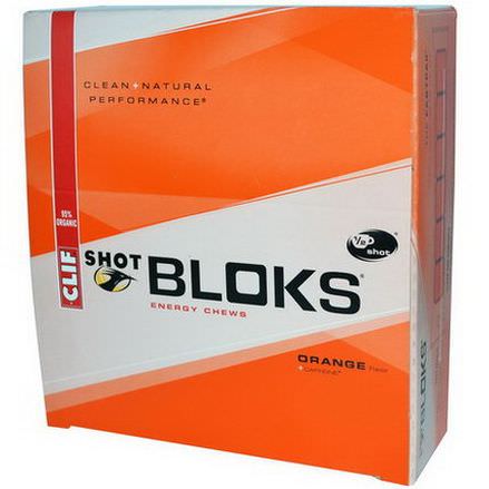 Clif Bar, Shot Bloks Energy Chews, Orange Flavor Caffeine, 18 Packets 60g Each