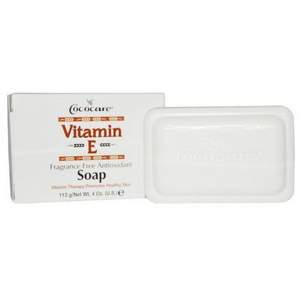 Cococare, Vitamin E Soap, Fragrance Free Antioxidant 113g