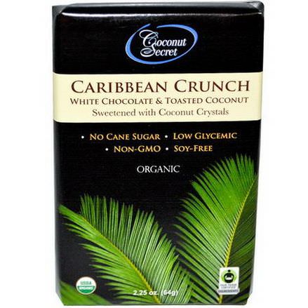 Coconut Secret, Organic Caribbean Crunch, White Chocolate&Toasted Coconut 64g