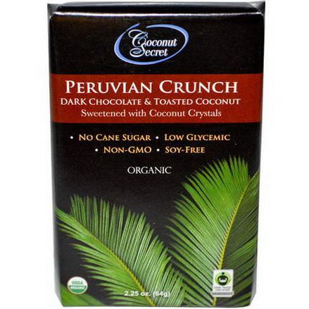 Coconut Secret, Organic Peruvian Crunch, Dark Chocolate&Toasted Coconut 64g