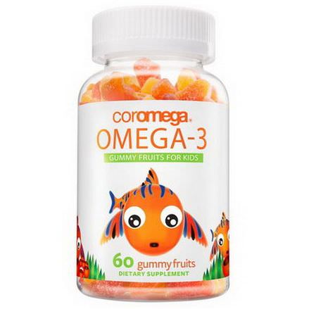 Coromega, Omega-3, Gummy Fruits For Kids, 60 Gummy Fruits
