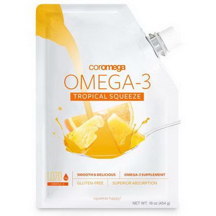 Coromega, Omega-3 Tropical Squeeze, 1,070mg 454g