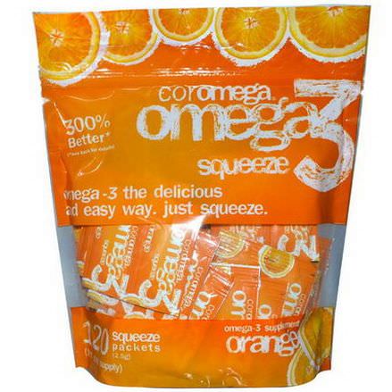 Coromega, Omega3 Squeeze, Orange Flavor 2.5g Each