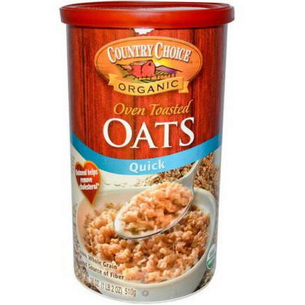 Country Choice Organic, Organic, Oven Toasted Oats, Quick 510g