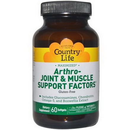 Country Life, Arthro - Joint&Muscle Support Factors, 60 Softgels