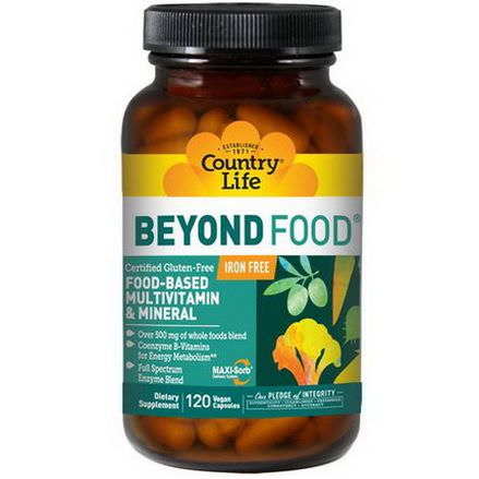 Country Life, Beyond Food, Multivitamin&Mineral, Iron Free, 120 Vegan Caps
