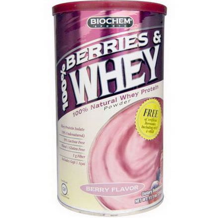 Country Life, BioChem Sports, 100% Berries&Whey Powder, Berry Flavor 316g