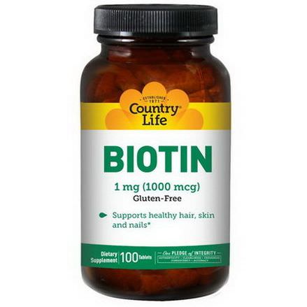Country Life, Biotin, 1000mcg, 100 Tablets