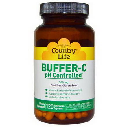 Country Life, Buffer-C, pH Controlled, 500mg, 120 Veggie Caps