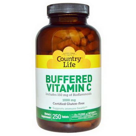 Country Life, Buffered Vitamin C, 1000mg, 250 Tablets