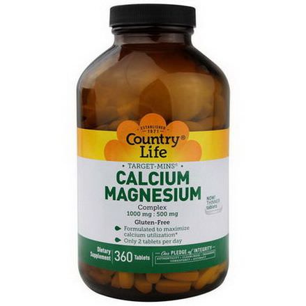 Country Life, Calcium-Magnesium Complex, 360 Tablets