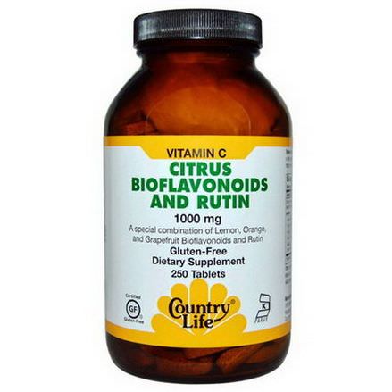 Country Life, Citrus Bioflavonoids and Rutin, 1000mg, 250 Tablets