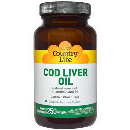 Country Life, Cod Liver Oil, 250 Softgels