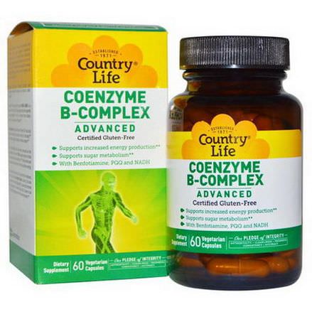 Country Life, Coenzyme B-Complex, Advanced, 60 Veggie Caps
