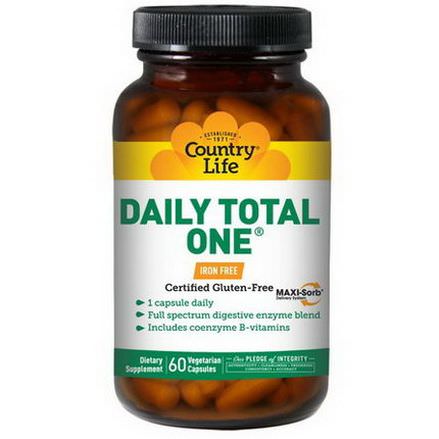 Country Life, Daily Total One, Iron-Free, 60 Veggie Caps