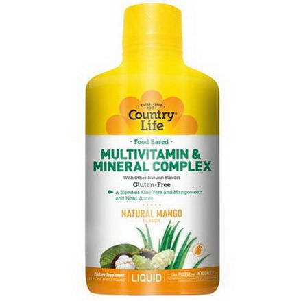 Country Life, Food Based Multivitamin&Mineral Complex, Natural Mango Flavor 944ml