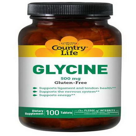 Country Life, Glycine, 500mg, 100 Tablets