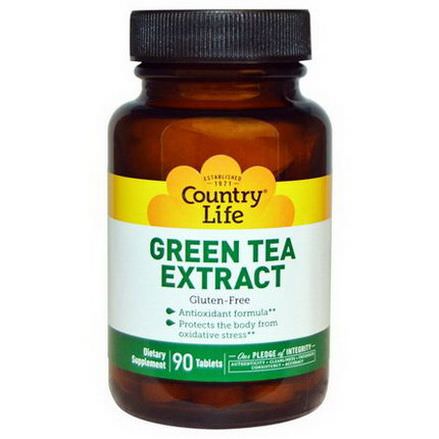 Country Life, Green Tea Extract, 90 Tablets