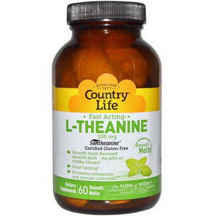Country Life, L-Theanine, 100mg, 60 Smooth Melts