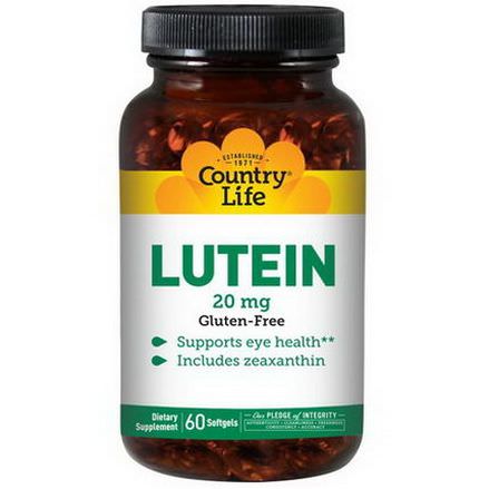 Country Life, Lutein, 20mg, 60 Softgels