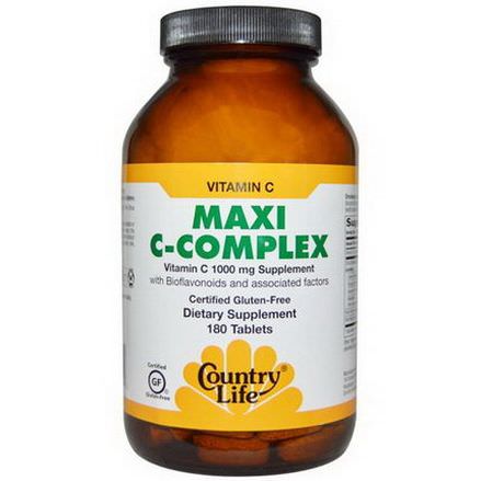 Country Life, Maxi C-Complex, 180 Tablets