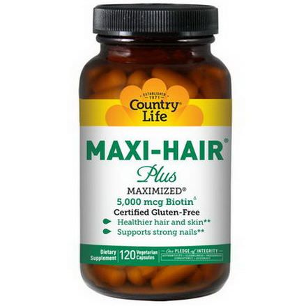 Country Life, Maxi Hair Plus, 120 Veggie Caps