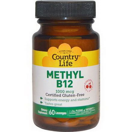 Country Life, Methyl B12, Cherry Flavor, 1000mcg, 60 Lozenges