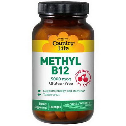 Country Life, Methyl B12, Cherry Flavor, 5000mcg, 60 Lozenges