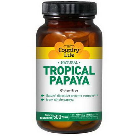 Country Life, Natural, Tropical Papaya, 500 Wafers