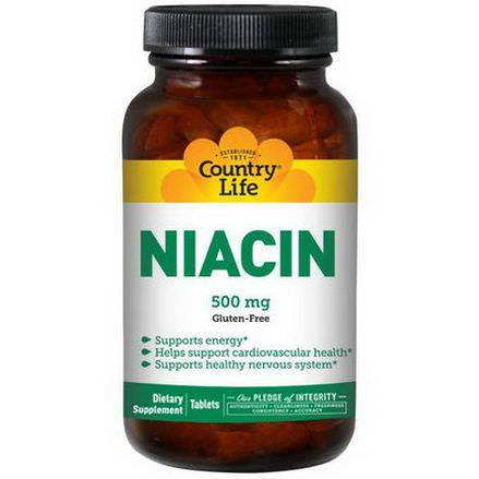 Country Life, Niacin, 500mg, 90 Tablets