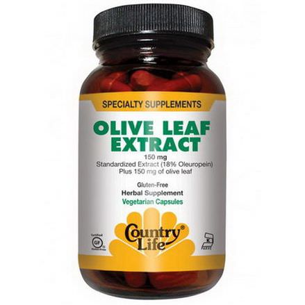 Country Life, Olive Leaf Extract, 150mg, 60 Veggie Caps