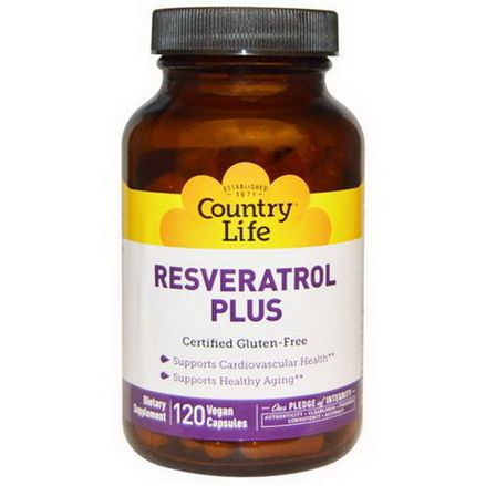 Country Life, Resveratrol Plus, 120 Vegan Caps