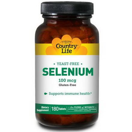 Country Life, Selenium, 100mcg, 180 Tablets