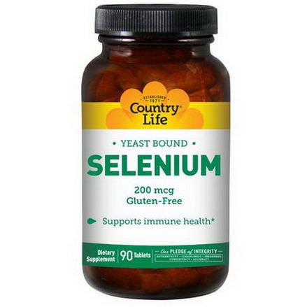 Country Life, Selenium, 200mcg, 90 Tablets