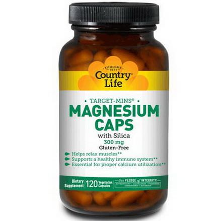 Country Life, Target-Mins, Magnesium Caps, 300mg, 120 Veggie Caps