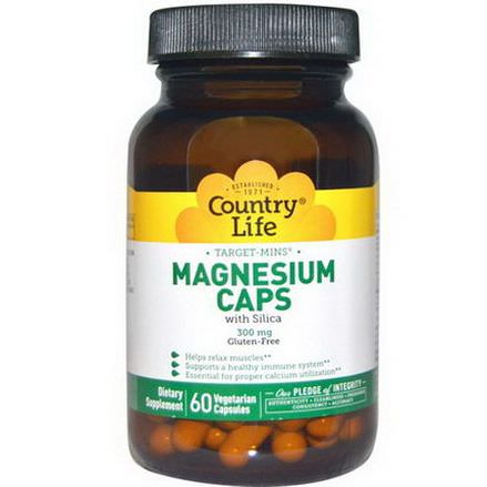 Country Life, Target-Mins, Magnesium Caps, 300mg, 60 Veggie Caps