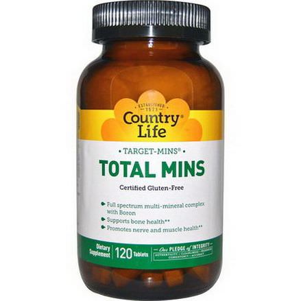 Country Life, Target-Mins, Total Mins, 120 Tablets