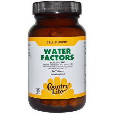 Country Life, Water Factors, Maximized, 90 Tablets