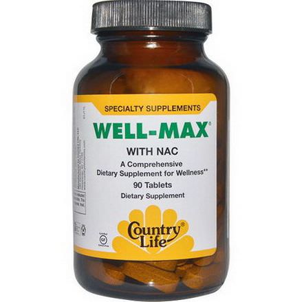 Country Life, Well-Max, with NAC, 90 Tablets